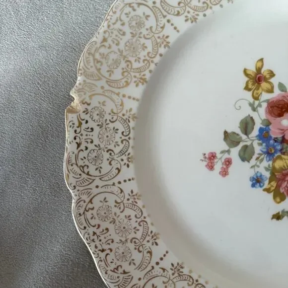 Vintage Large Keystone Canonsburg Pottery Plate Set of 2 FLAWED - Picture 4 of 4